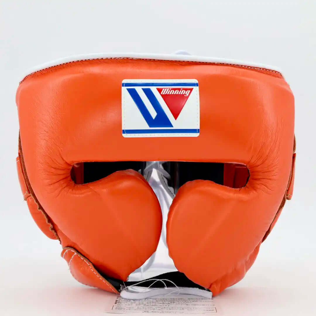 Orange Winning Head Guard Open Face, Genuine Cowhide Leather, High Quality Winning Head Protective, Custom Made Head Guard, Available All Sizes & Colours, Free Shipping Worldwide (Copy) (Copy) (Copy) (Copy)