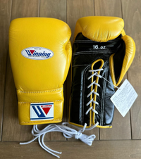 Comfortable Winning Style Yellow/Black Boxing Gloves for Long Training and Sparring Sessions | Free Shipping Worldwide