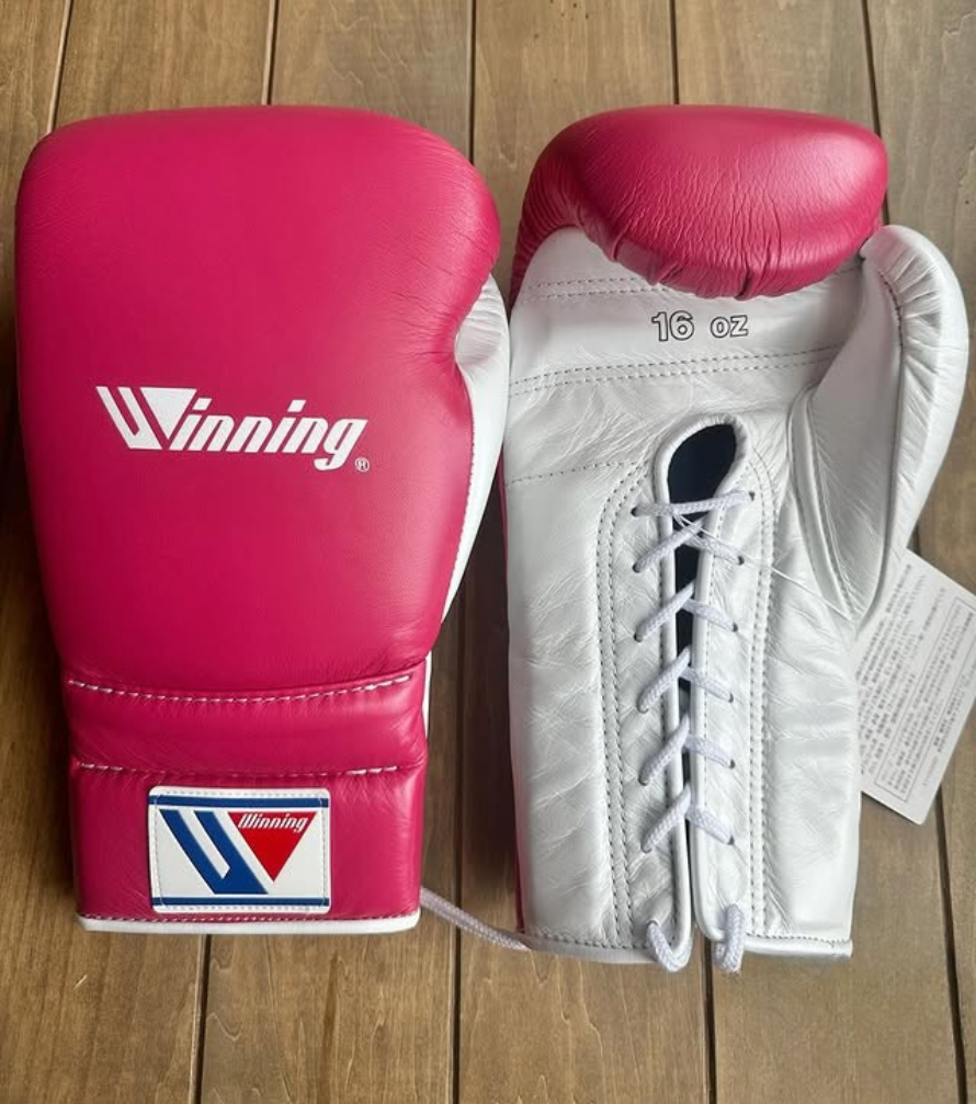 Winning Style Professional Pink/White Boxing Gloves for Elite Training and Sparring | Free Shipping