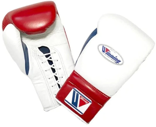 Pro Quality White/Red Winning Boxing Gloves for Sparring, Heavy Bag and Training Sessions