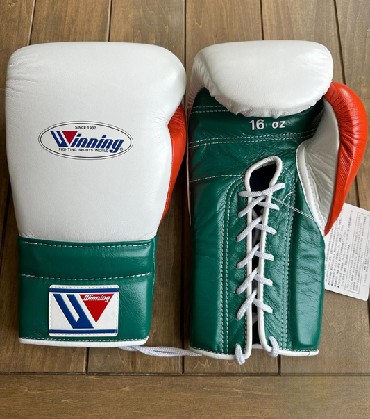 Comfortable White/Orange/Green Winning Boxing Gloves Hand Gear for Long Gym Sessions and Skill Development
