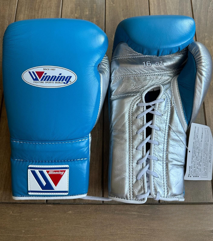 Skyblue/Silver Winning Boxing Gloves Advanced Sparring Equipment for Fighters Seeking Precision and Comfort
