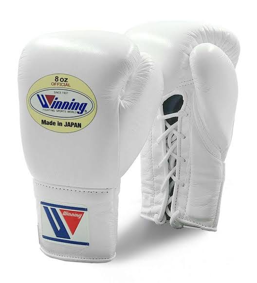 Winning Boxing Gloves – White Lace-Up Winning Training Gloves – Perfect for All Boxers – Pro-Level Quality – Premium Quality at Low Prices