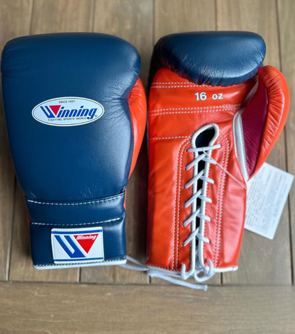 Durable Lace-Up Blue/Orange Boxing Gloves for Training, Sparring & Fighting Boxing Gloves For Training Gym