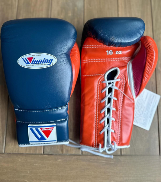 Durable Lace-Up Blue/Orange Boxing Gloves for Training, Sparring & Fighting Boxing Gloves For Training Gym