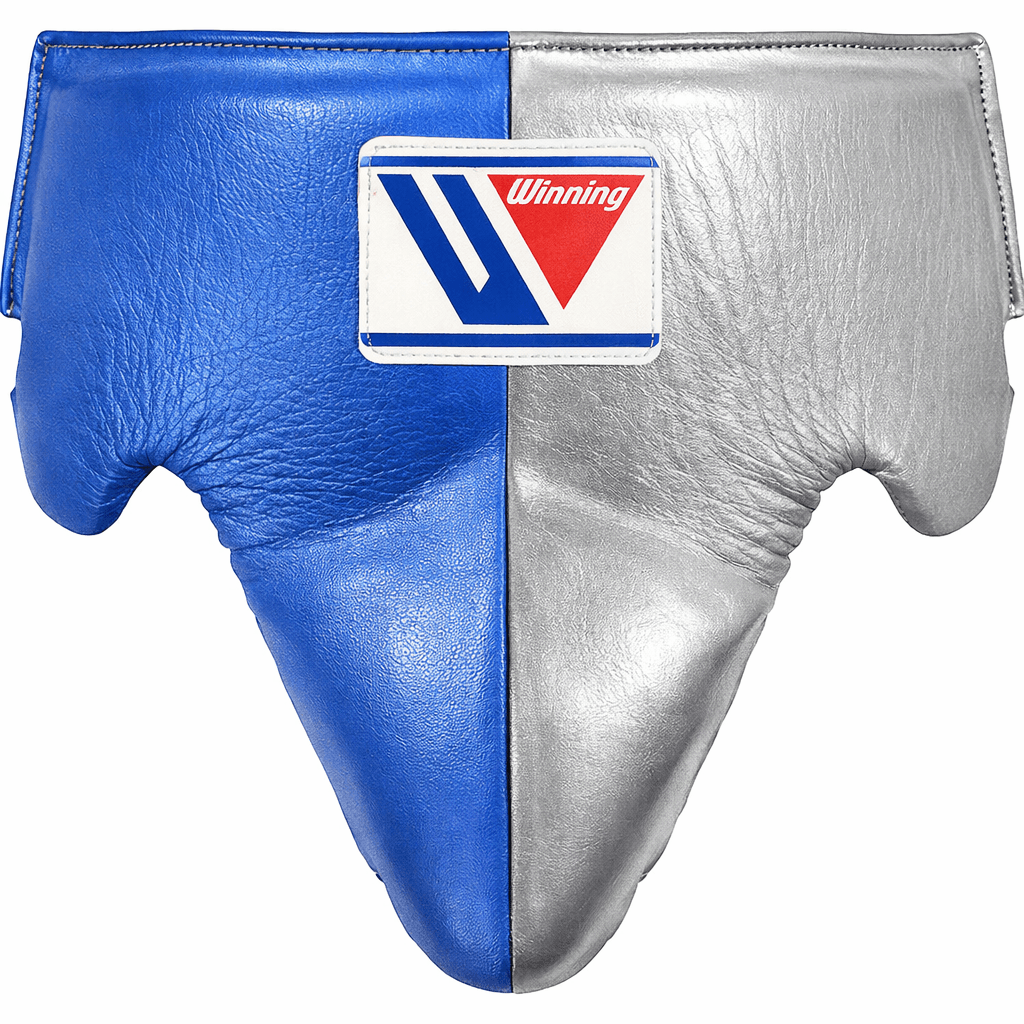 Winning Boxing Groin Guard | Customizable - Professional Gear | Blue/Silver