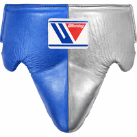 Winning Boxing Groin Guard | Customizable - Professional Gear | Blue/Silver