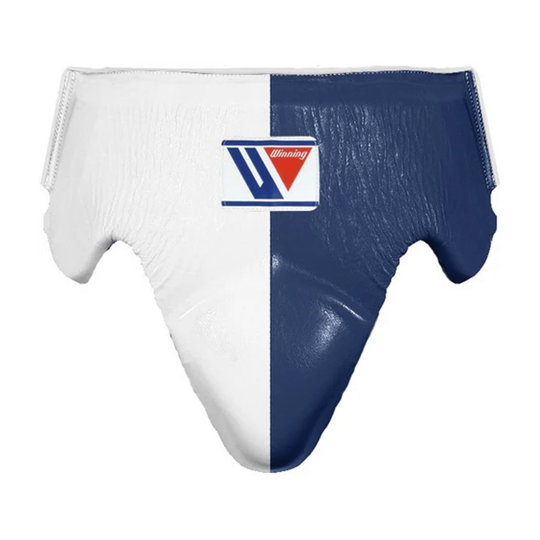 Winning Boxing Groin Guard | Customizable - Professional Gear | White/Blue