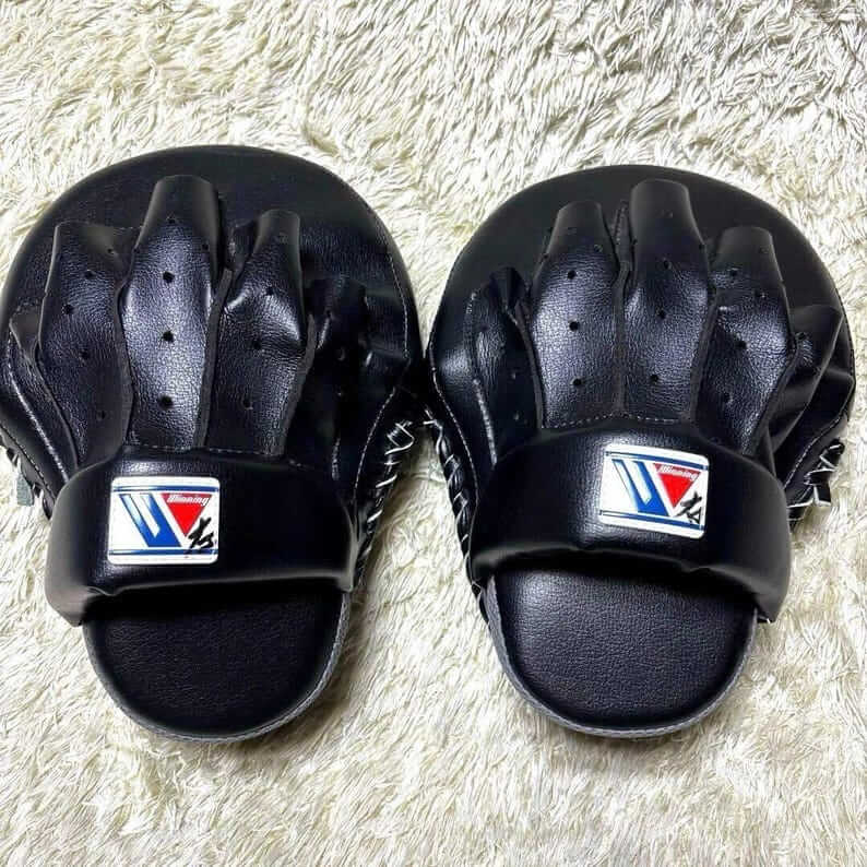 Winning Style Oval Leather Focus Mitts – Customizable Boxing Coach Pads