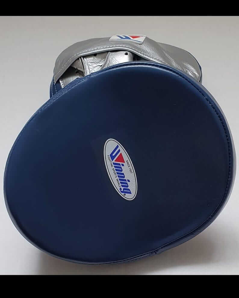 Winning Style Oval Focus Mitts – Custom Blue & Grey Boxing Coach Pads