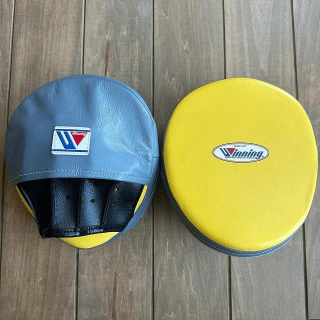 Winning Professional Boxing Punching Mitts - Customizable - Professional Training Mitts - Yellow/Grey