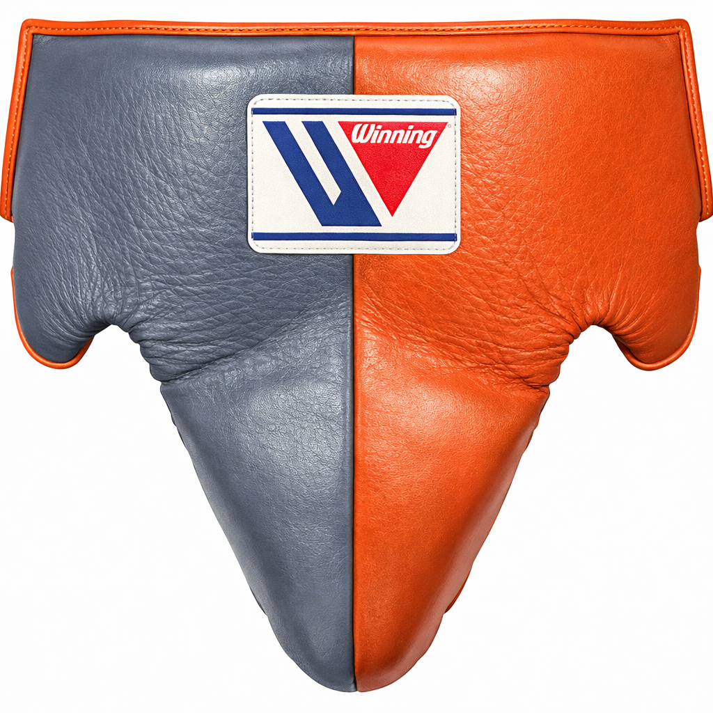 Winning Boxing Groin Guard | Customizable - Professional Gear | Orange/Grey